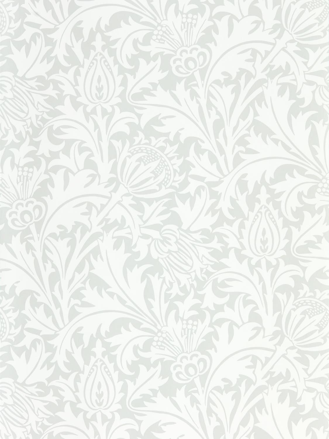 Morris & co Pure Thistle Grey Blue Wallpaper