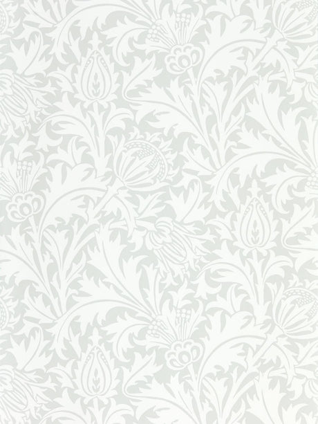 Morris & co Pure Thistle Grey Blue Wallpaper