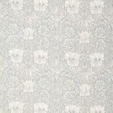 Morris & Co Pure Honeysuckle & Tulip Print Light Grey Blue Fabric