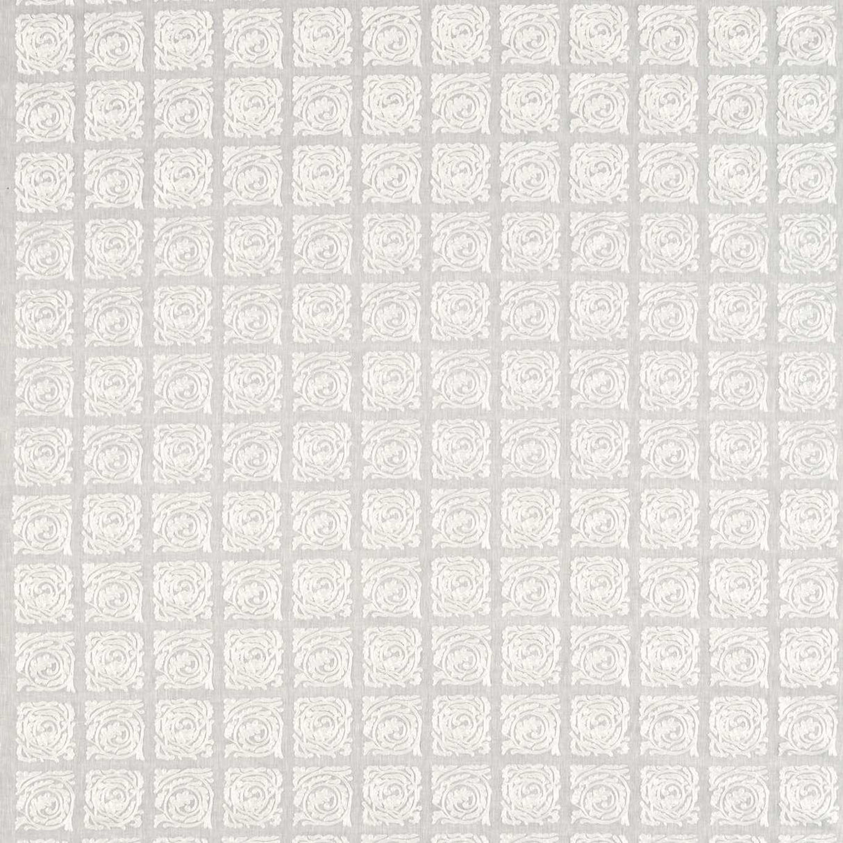 Morris & Co Pure Scroll Embroidery Lightish Grey Fabric