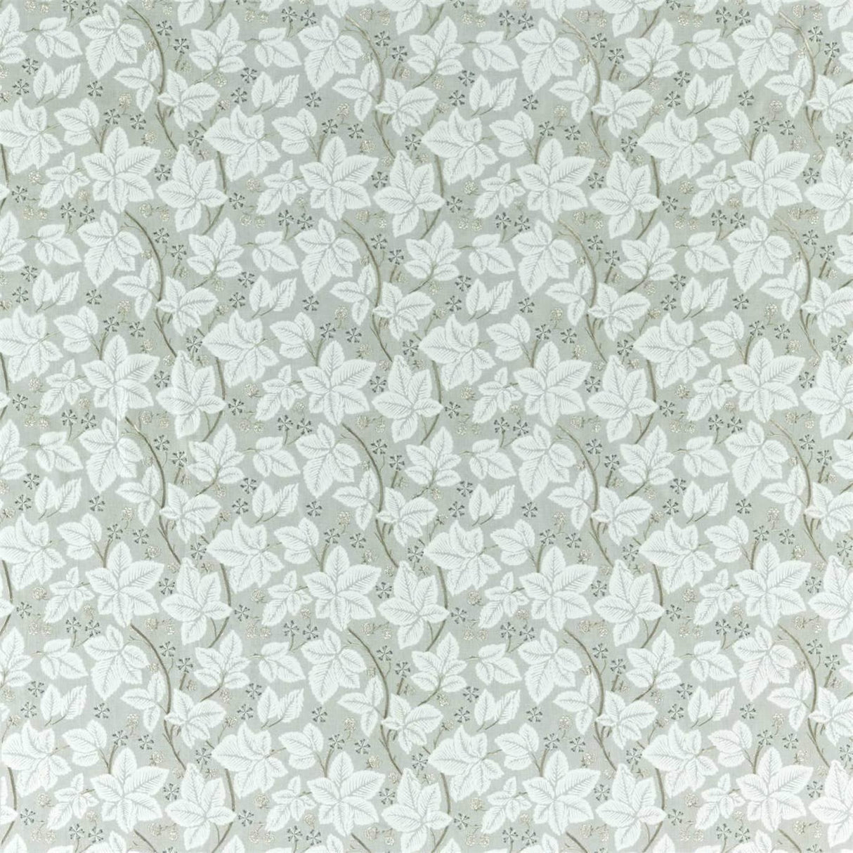 Morris & Co Pure Bramble Embroidery Lightish Grey Fabric