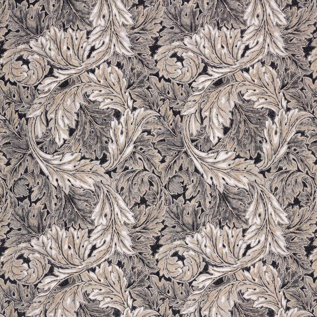 Morris & Co Pure Acanthus Weave Black Ink Fabric