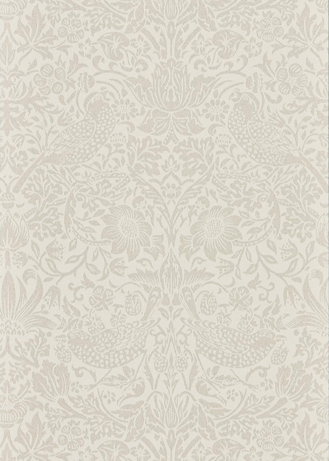 Morris & co Pure Strawberry Thief Ecru/Cream Wallpaper