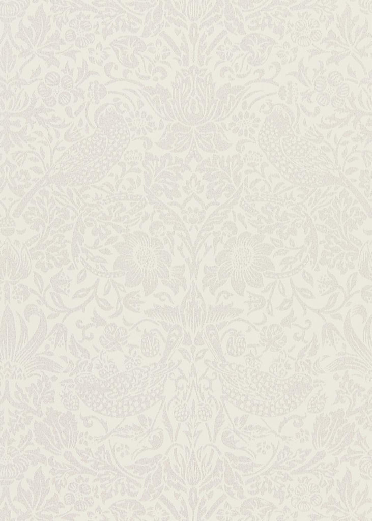 Morris & Co Pure Strawberry Thief Oyster/Chalk Wallpaper