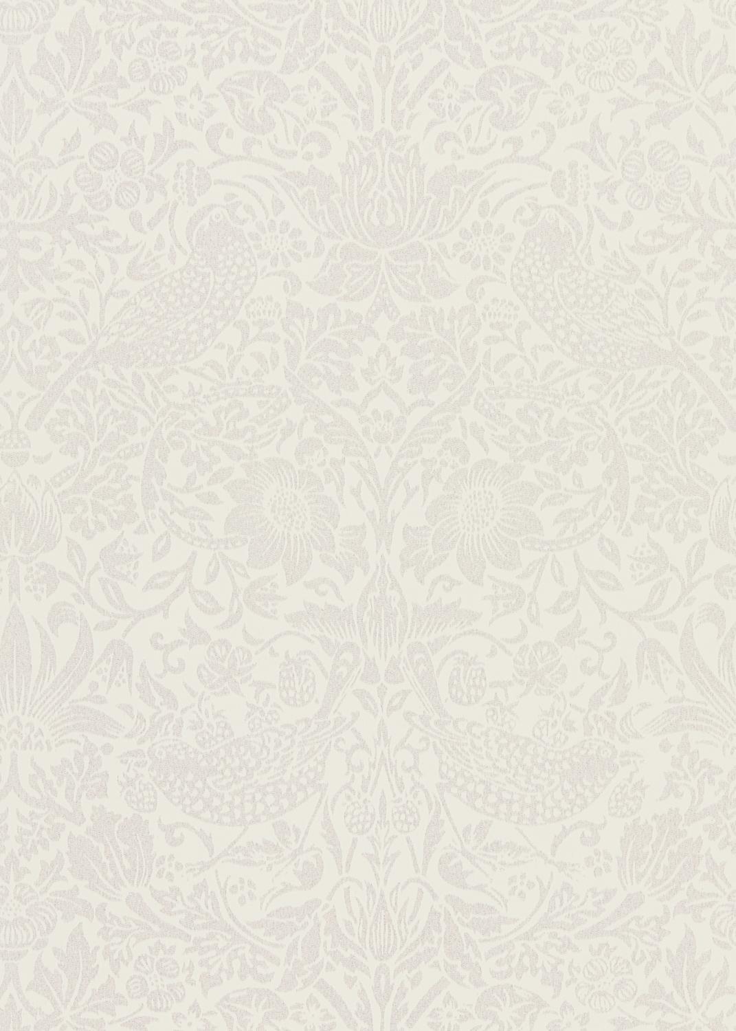 Morris & co Pure Strawberry Thief Oyster/Chalk Wallpaper
