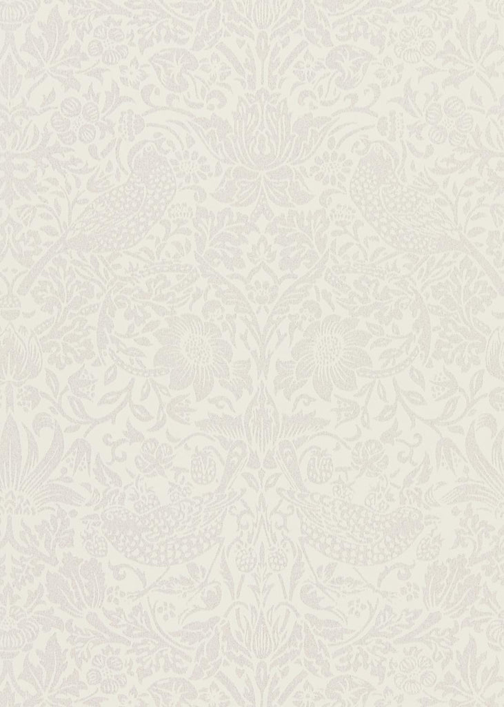 Morris & co Pure Strawberry Thief Oyster/Chalk Wallpaper