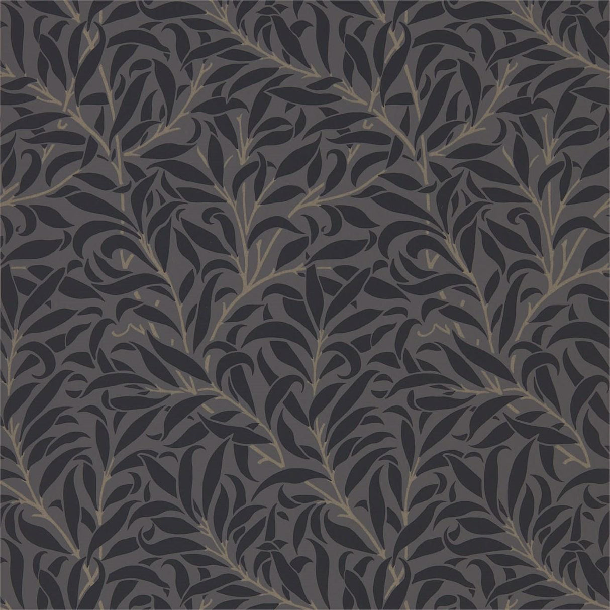 Morris & Co Pure Willow Bough Charcoal/Black Wallpaper