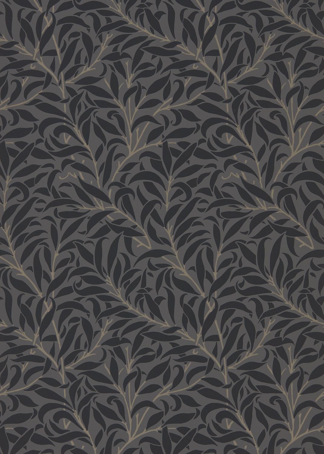 Morris & co Pure Willow Bough Charcoal/Black Wallpaper
