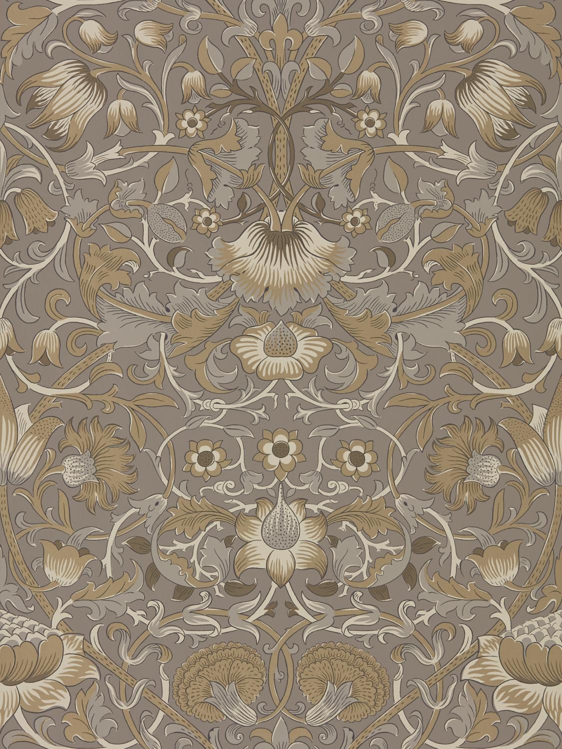 Morris & co Pure Lodden Taupe/Gold Wallpaper