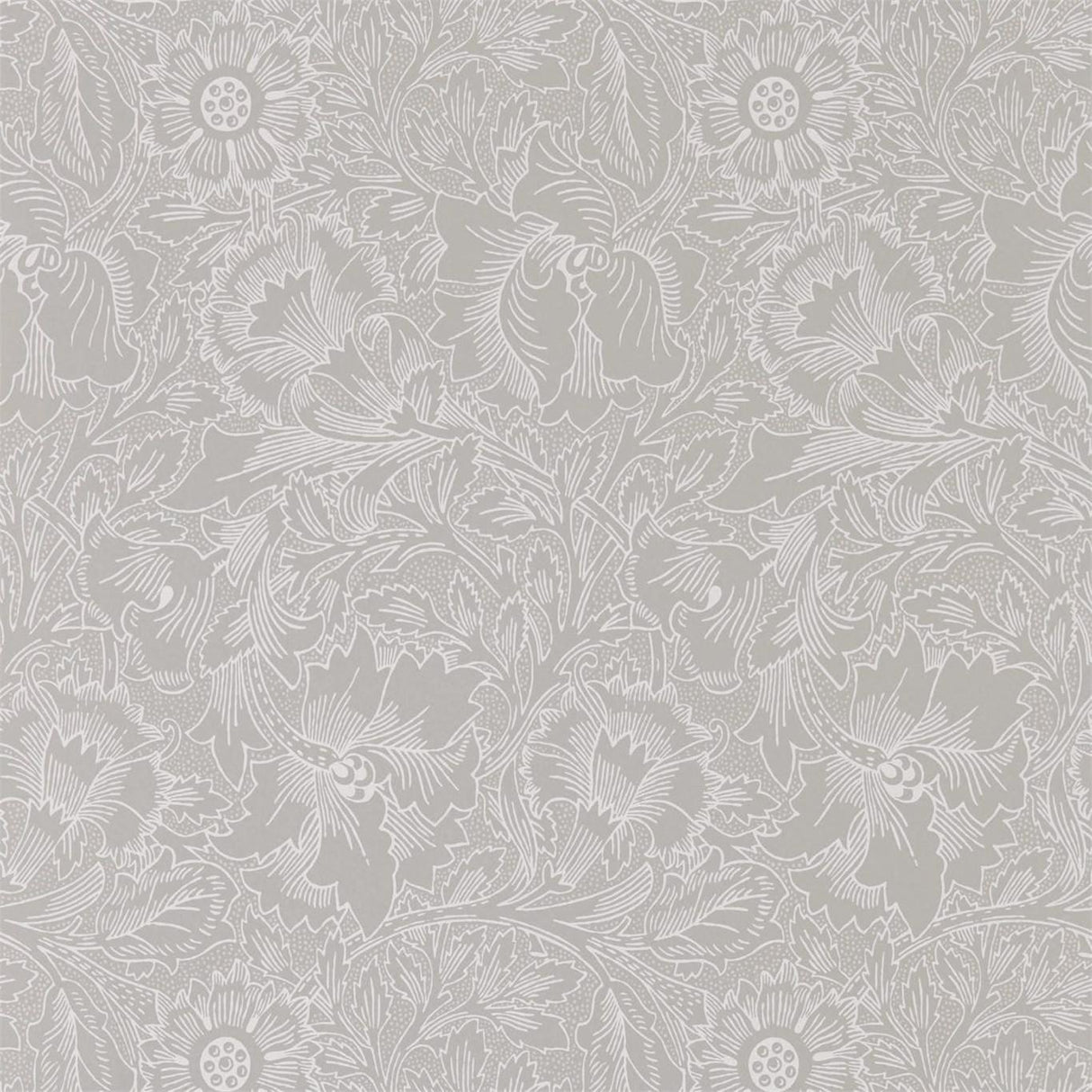 Morris & Co Pure Poppy Dove/Chalk Wallpaper