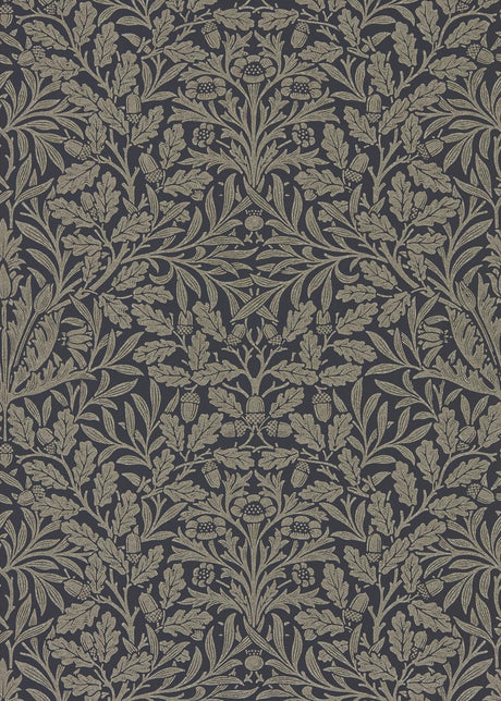 Morris & co Pure Acorn Charcoal/Gilver Wallpaper