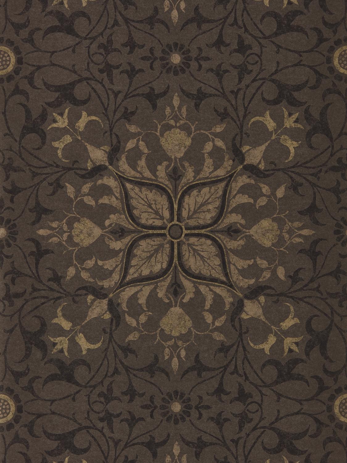 Morris & co Pure Net Ceiling Charcoal/Gold Wallpaper
