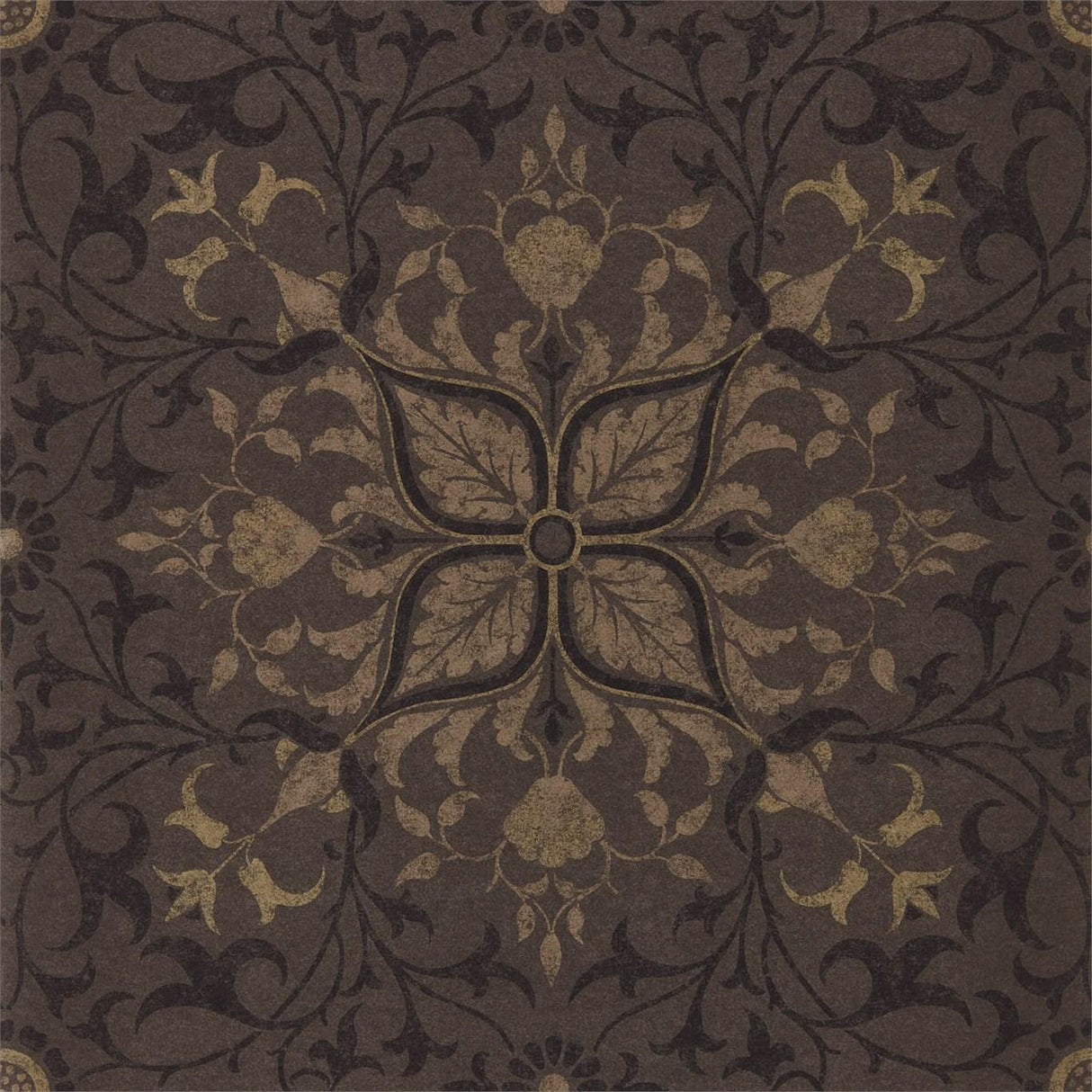 Morris & Co Pure Net Ceiling Charcoal/Gold Wallpaper