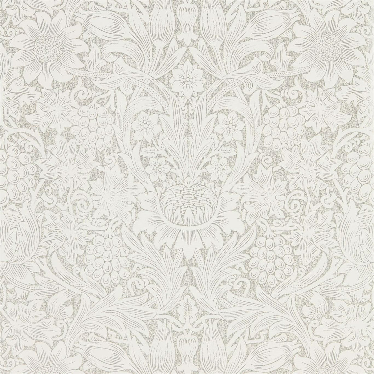 Morris & Co Pure Sunflower Chalk/Silver Wallpaper