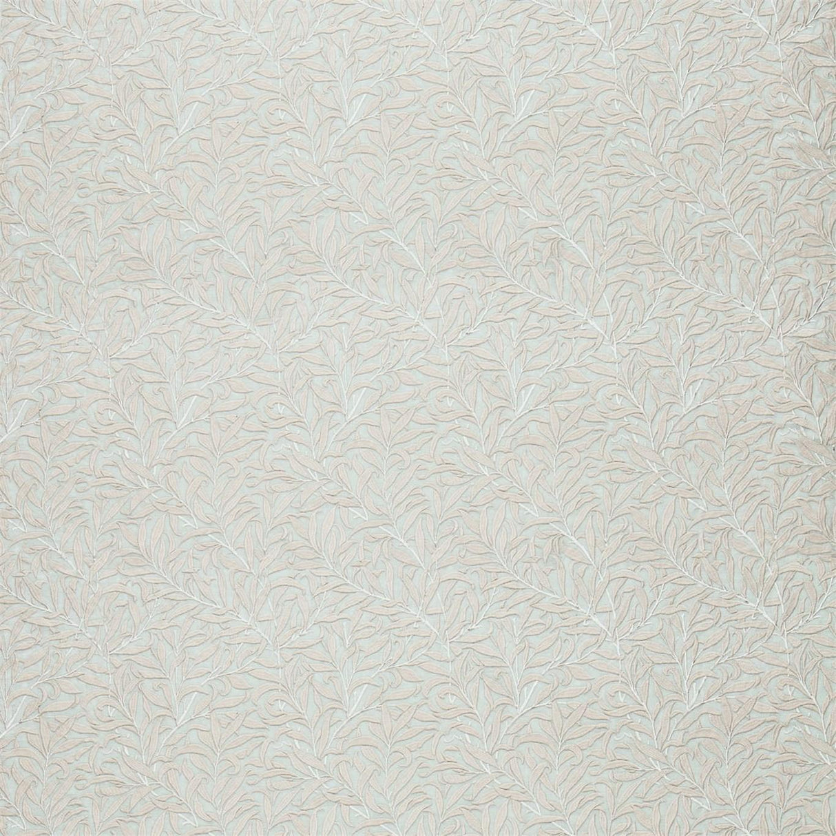 Morris & Co Pure Willow Boughs Embroidery Wild Mint Fabric