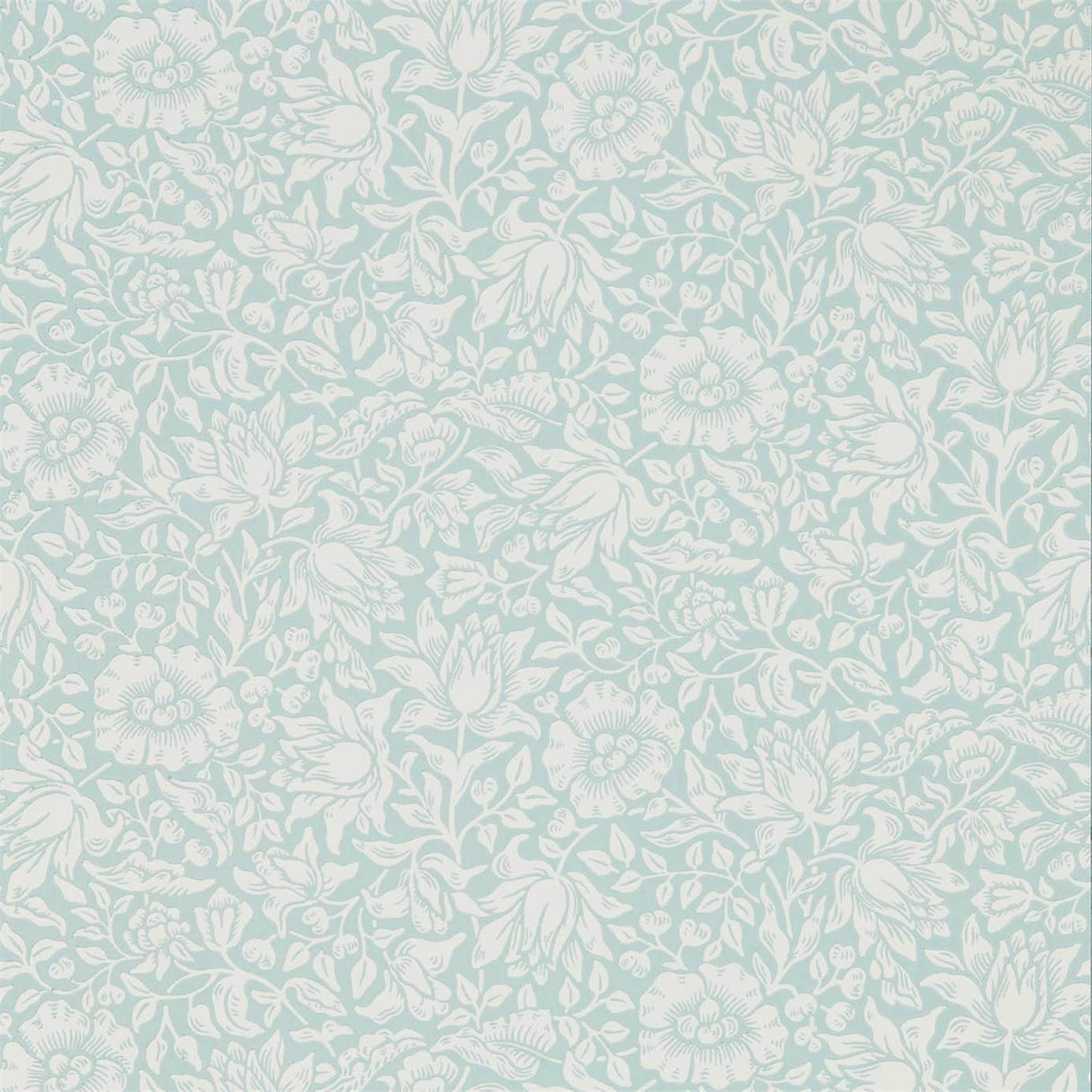 Morris & Co Mallow Chalk Duck Egg Wallpaper