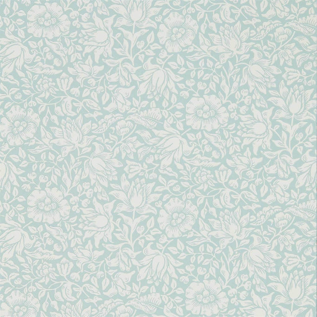 Morris & Co Mallow Chalk Duck Egg Wallpaper
