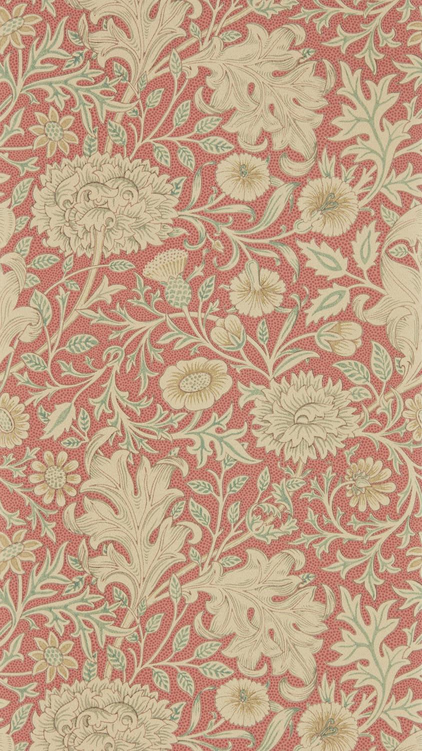 Morris & co Double Bough Carmine Red Wallpaper