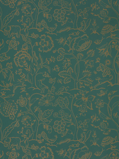 Morris & co Middlemore Moss Gold Wallpaper