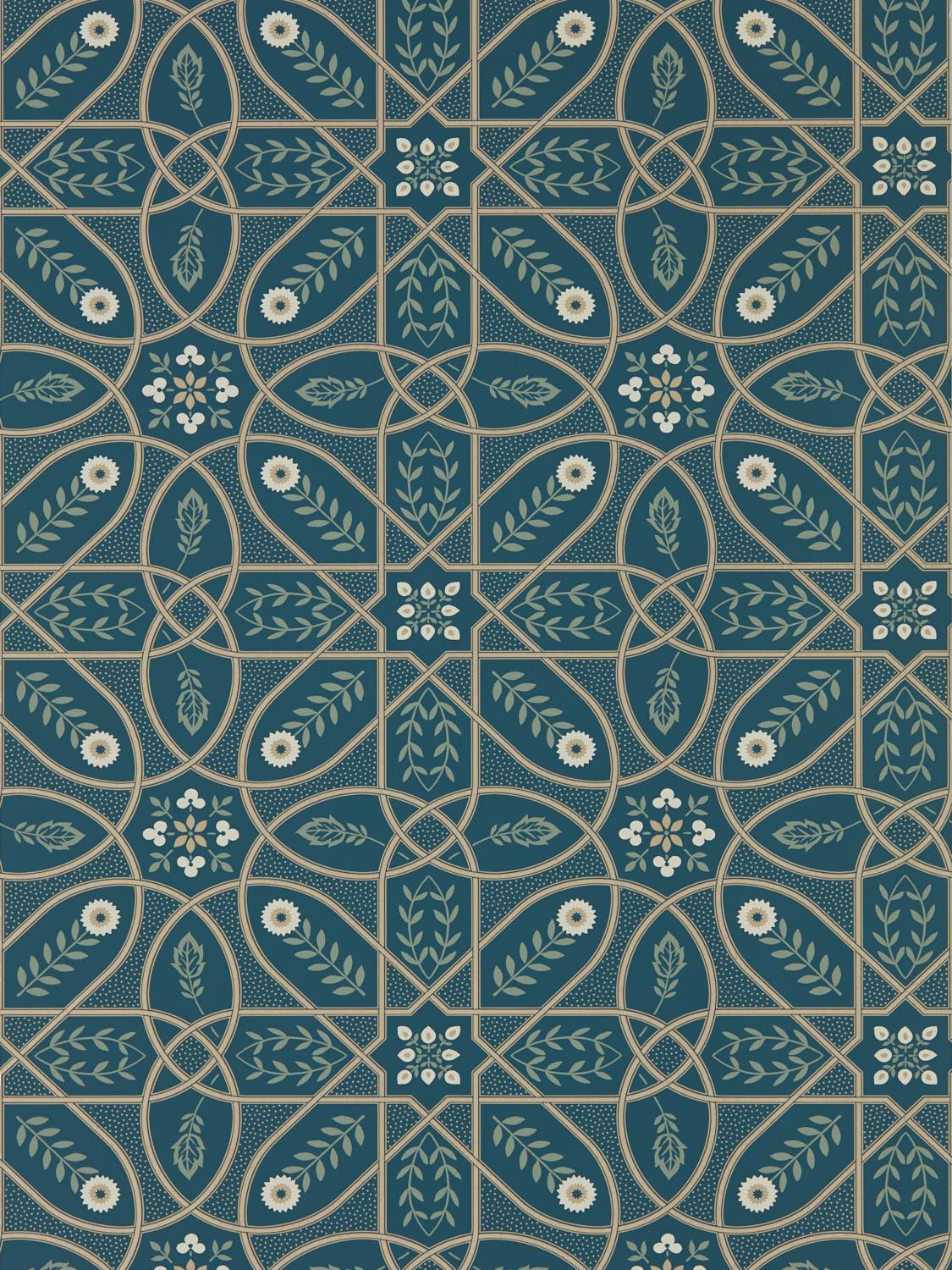 Morris & co Brophy Trellis Deep Teal Wallpaper