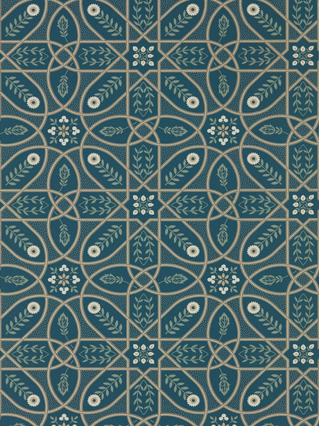Morris & co Brophy Trellis Deep Teal Wallpaper