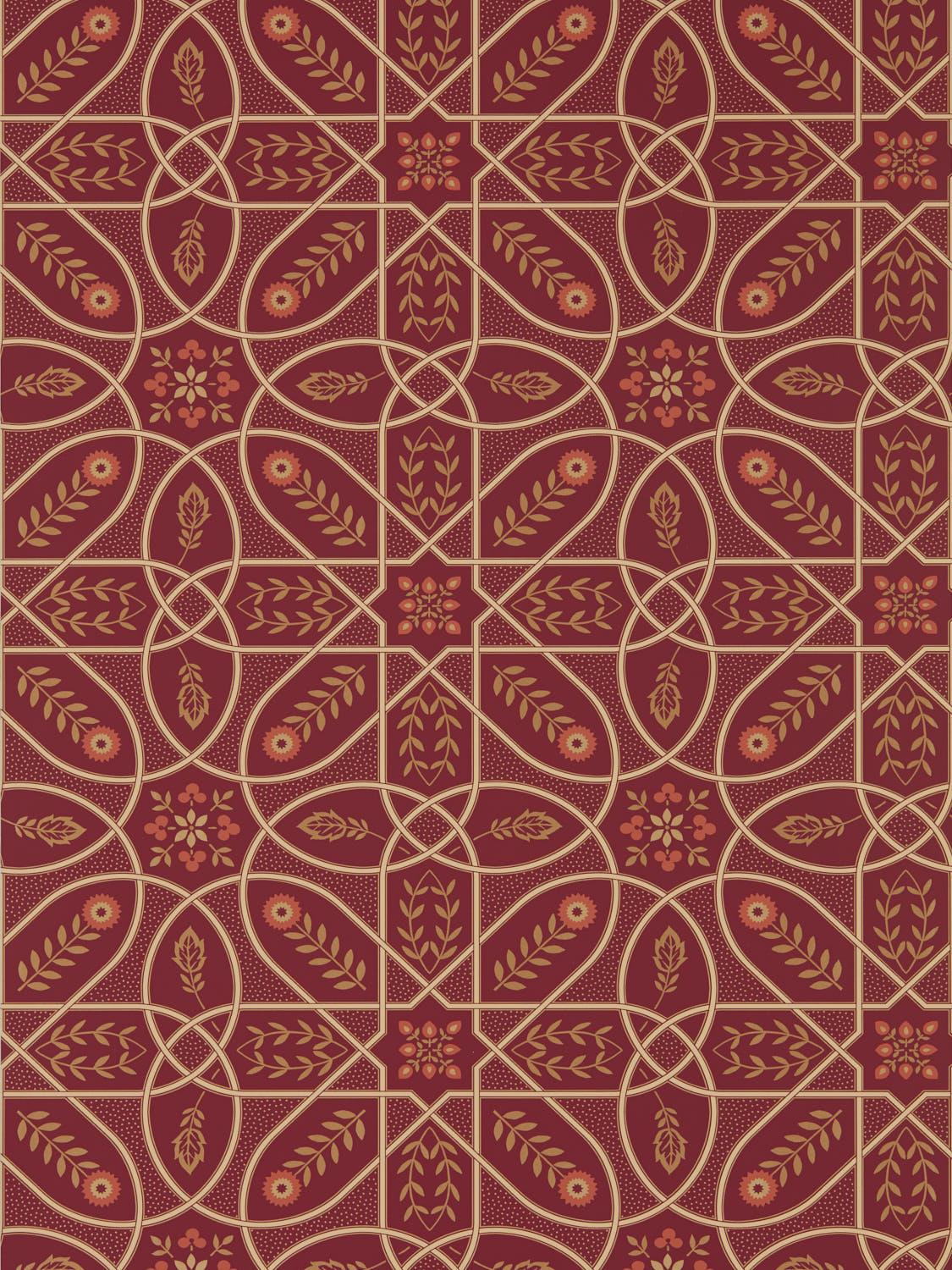 Morris & co Brophy Trellis Russet Gold Wallpaper