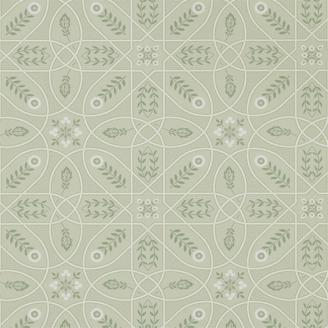Morris & Co Brophy Trellis Sage Linen Wallpaper