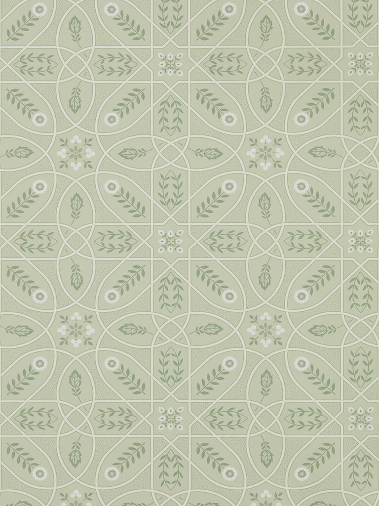 Morris & Co Brophy Trellis Sage Linen Wallpaper