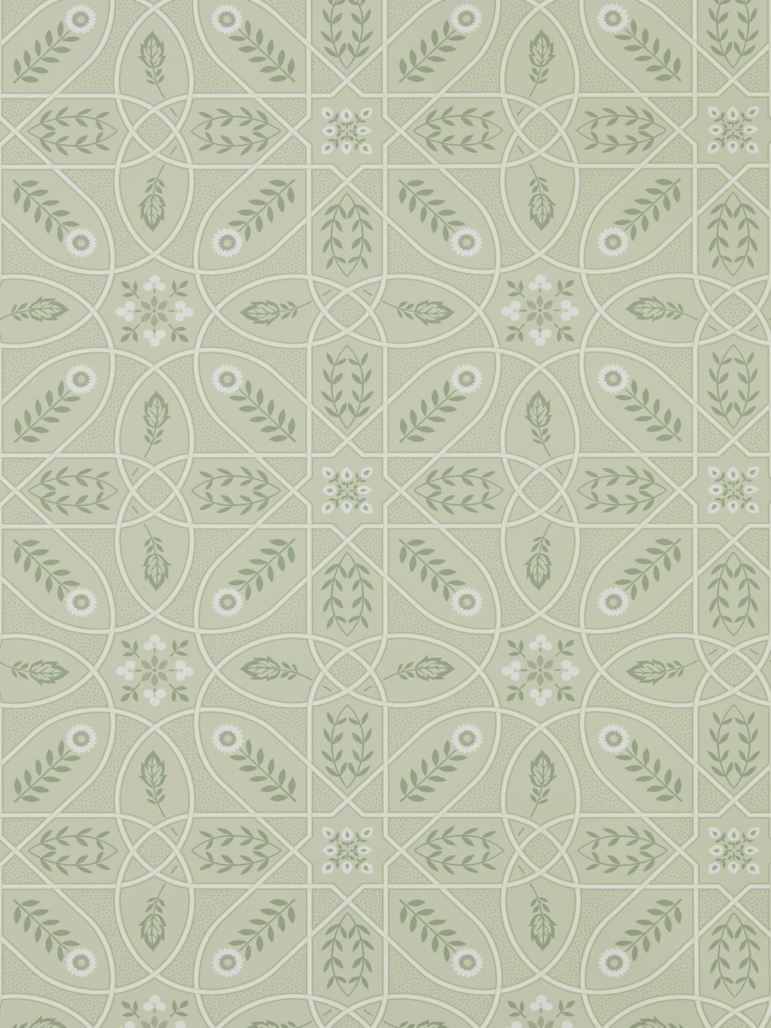 Morris & co Brophy Trellis Sage Linen Wallpaper