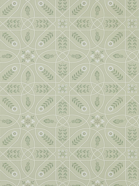 Morris & co Brophy Trellis Sage Linen Wallpaper