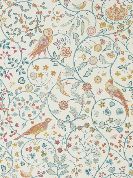 Morris & co Newill Indigo Saffron Wallpaper