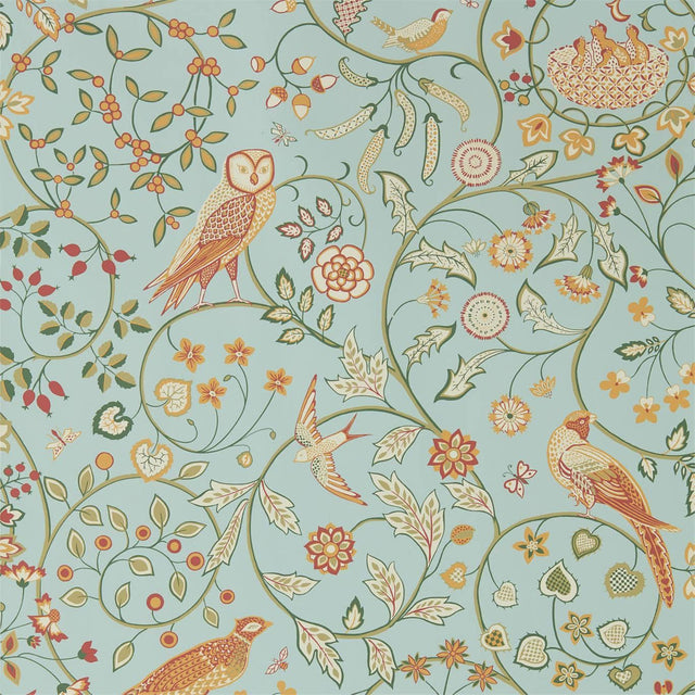 Morris & Co Newill Peppermint Russet Wallpaper