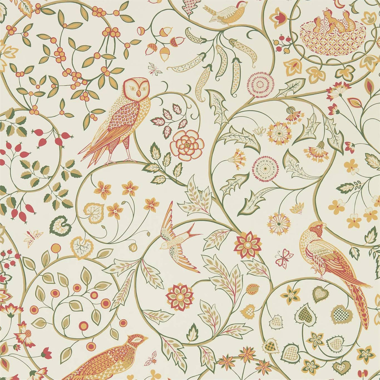 Morris & Co Newill Ivory Sage Wallpaper