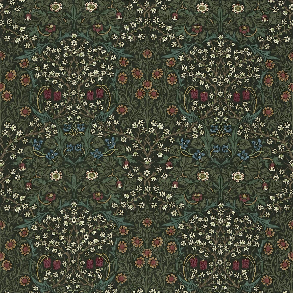 Morris & Co Blackthorn Green Fabric