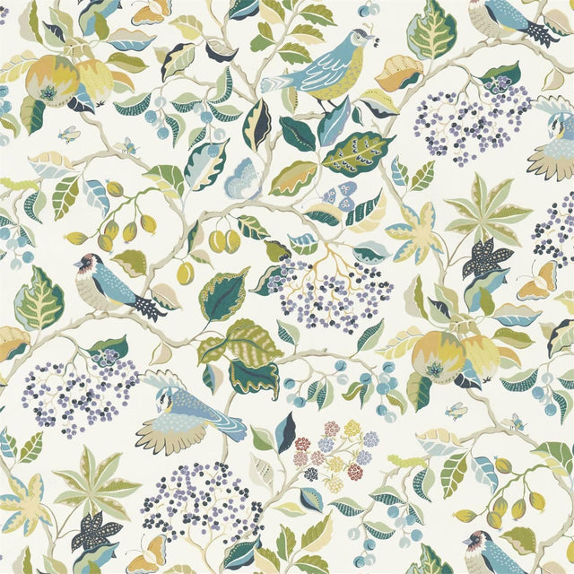 Sanderson Birds & Berries Southwold Blue Fabric