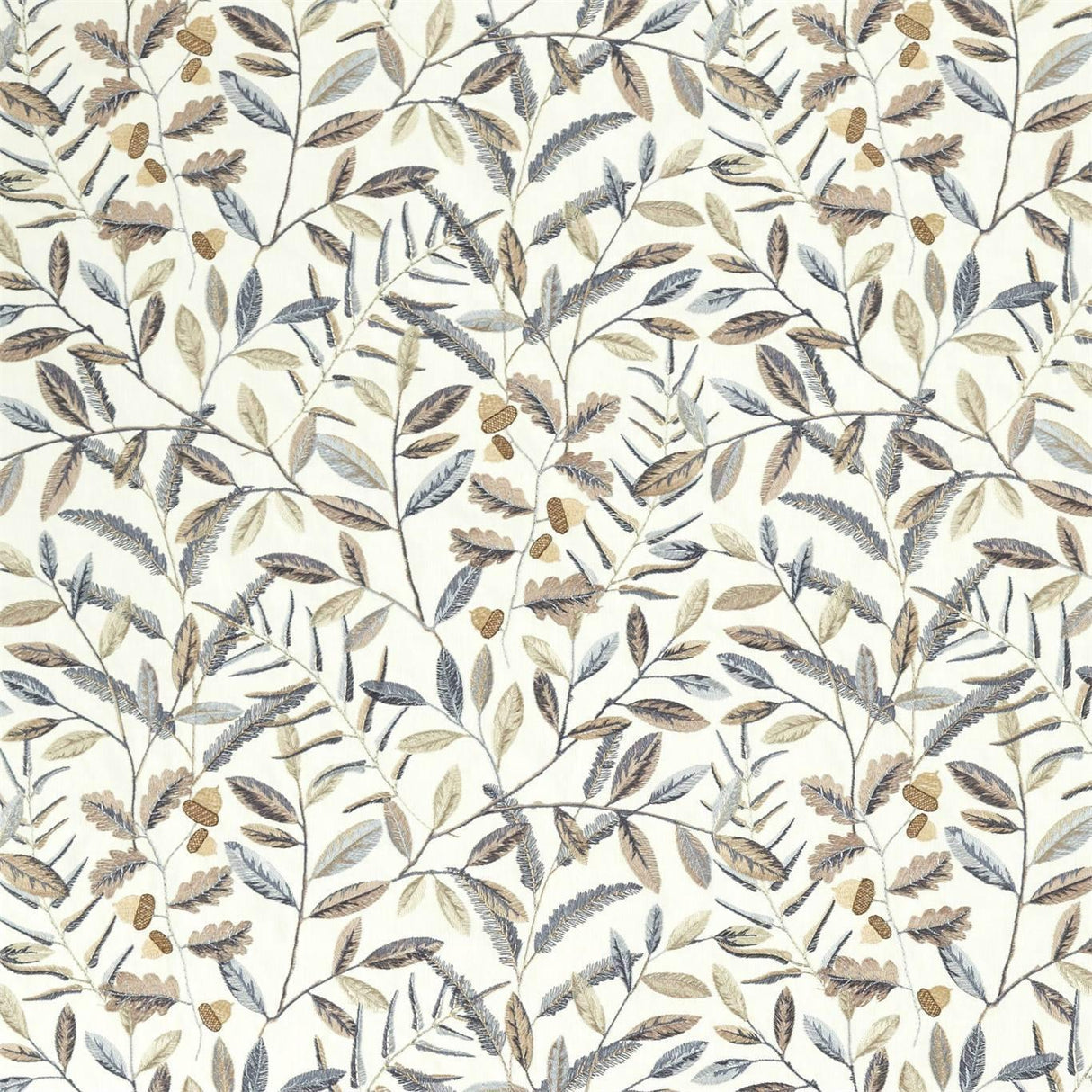 Sanderson Quercus Linen/ Steel Blue Fabric