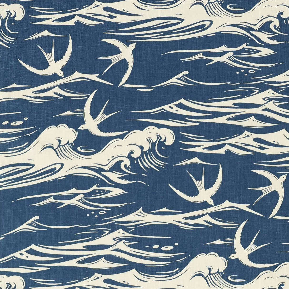 Sanderson Swallows at Sea Navy Fabric