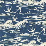 Sanderson Swallows at Sea Navy Fabric