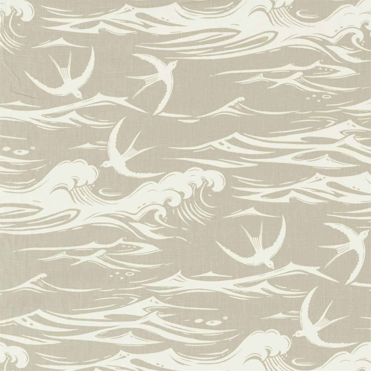 Sanderson Swallows at Sea Linen Fabric