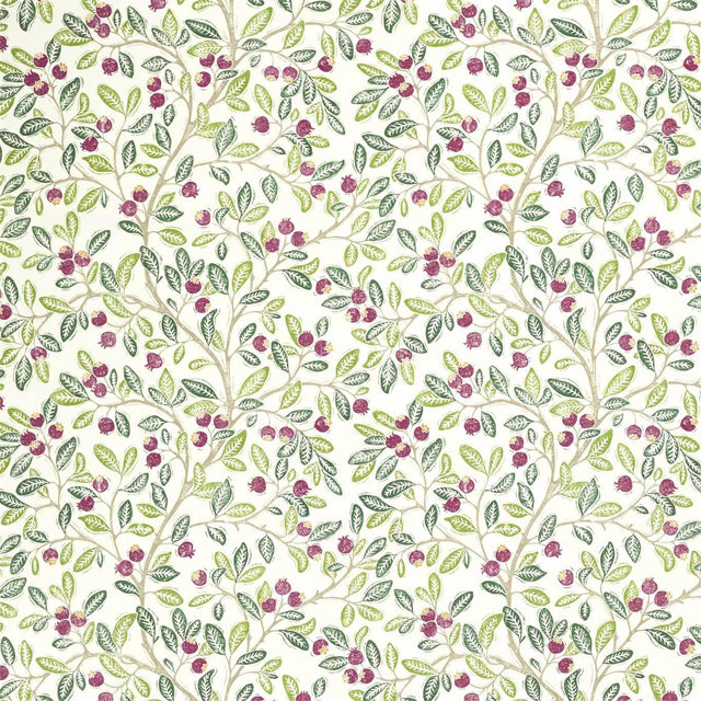 Sanderson Wild Berries Fern/Mulberry Fabric