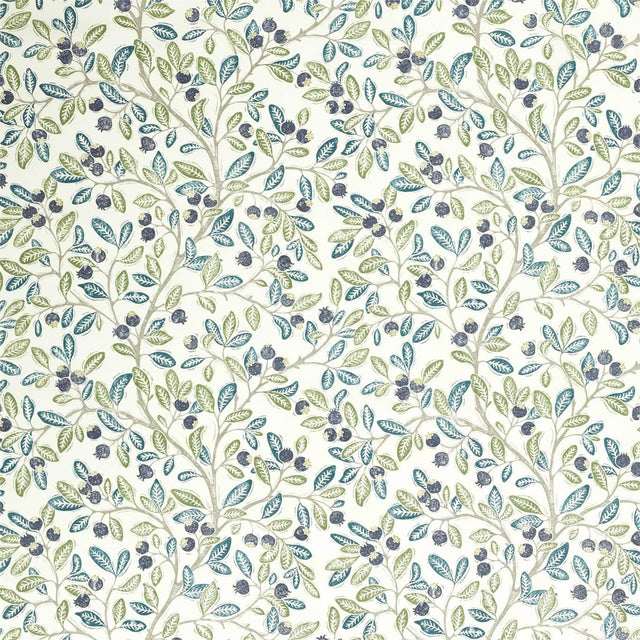 Sanderson Wild Berries Blueberry/Sage Fabric