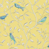 Sanderson Finches Yellow Wallpaper