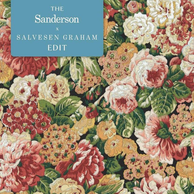 Sanderson Rose and Peony Amanpuri Red/Devon Green Wallpaper