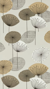 Sanderson Dandelion Clocks Metallic/Smoke Tree Wallpaper