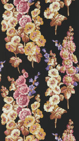 Sanderson Hollyhocks Copper/Rhodera Wallpaper