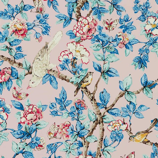 Sanderson Caverley Rose/French Blue Wallpaper