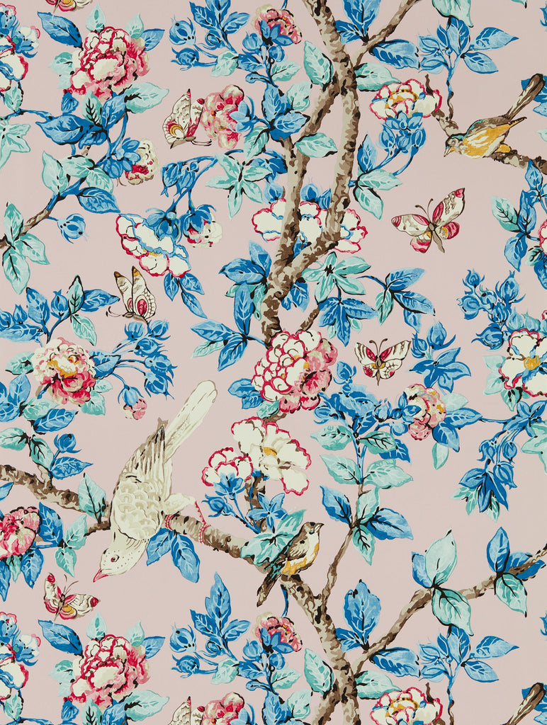 Sanderson Caverley Rose/French Blue Wallpaper