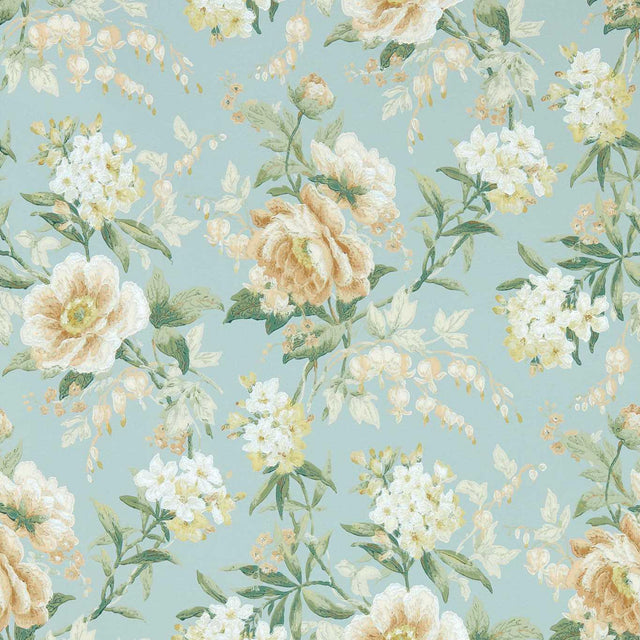 Sanderson Olivia Sky Mist/Tan Wallpaper