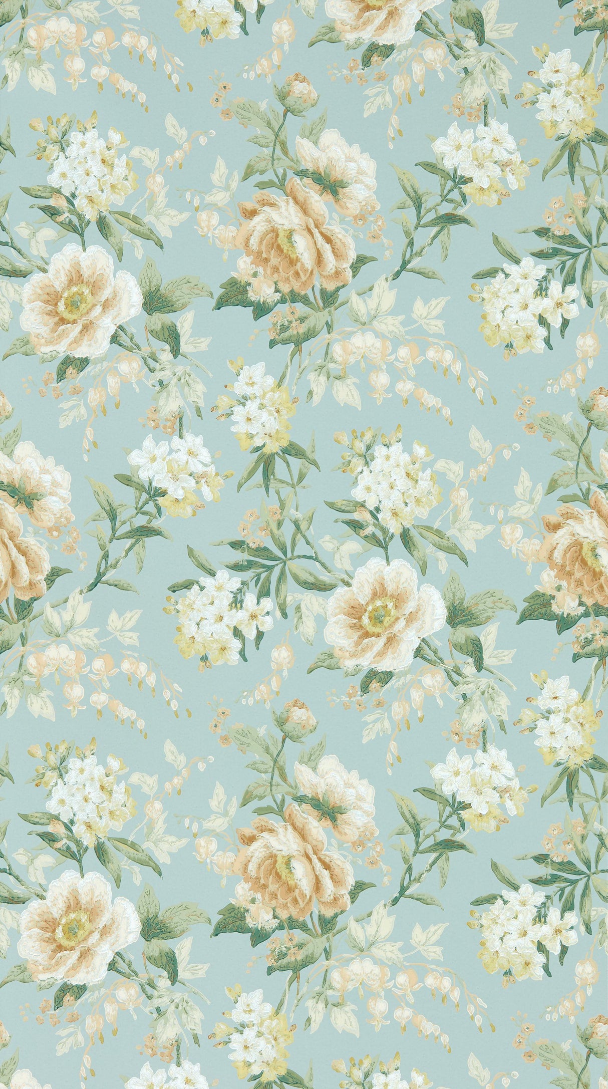 Sanderson Olivia Sky Mist/Tan Wallpaper