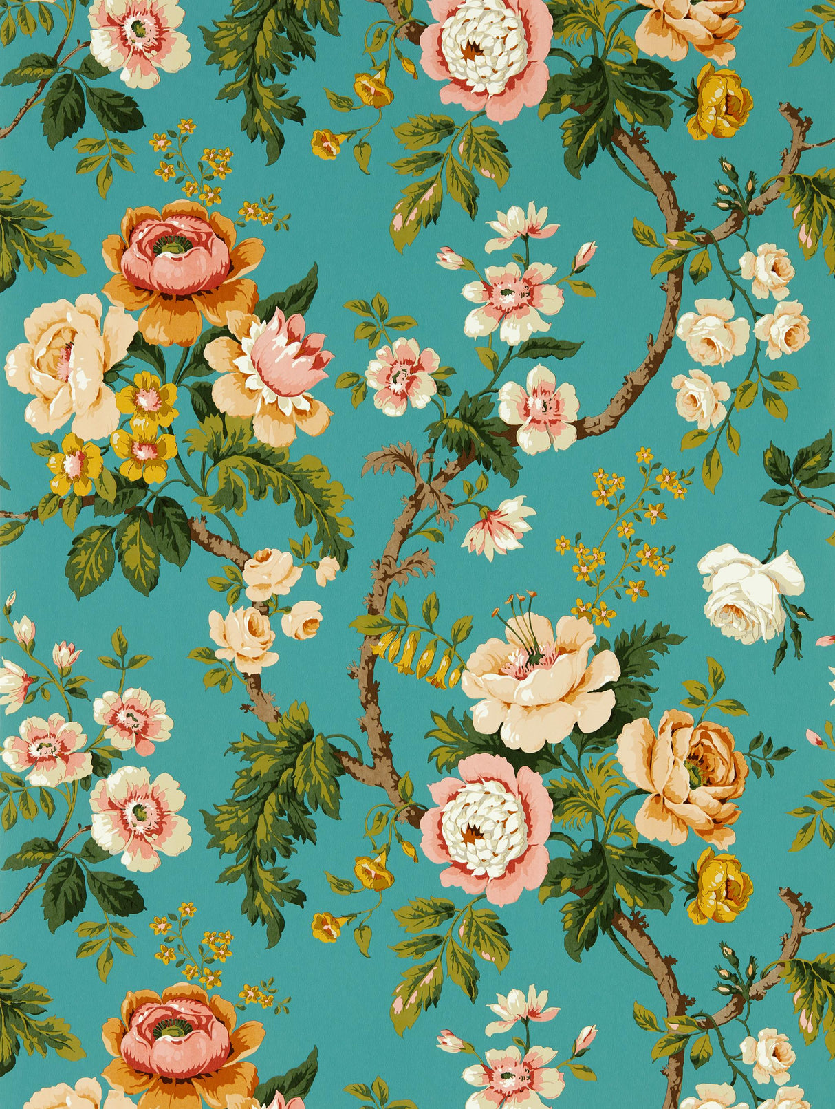 Sanderson Hykenham High Sea/Ginger Wallpaper
